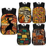 African Print Backpack Afro Bookbag Shoulder Bags School Bag