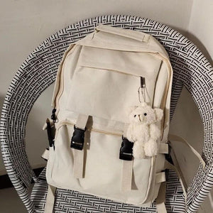 Backpacks Women Solid Travel Unisex Multi-storage Womens All-match Collage Bags