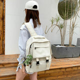 Backpacks Women Solid Travel Unisex Multi-storage Womens All-match Collage Bags