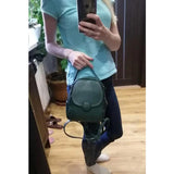 Women Leather Mini Soft Touch Backpack Multi-Function Small Shoulder Bag