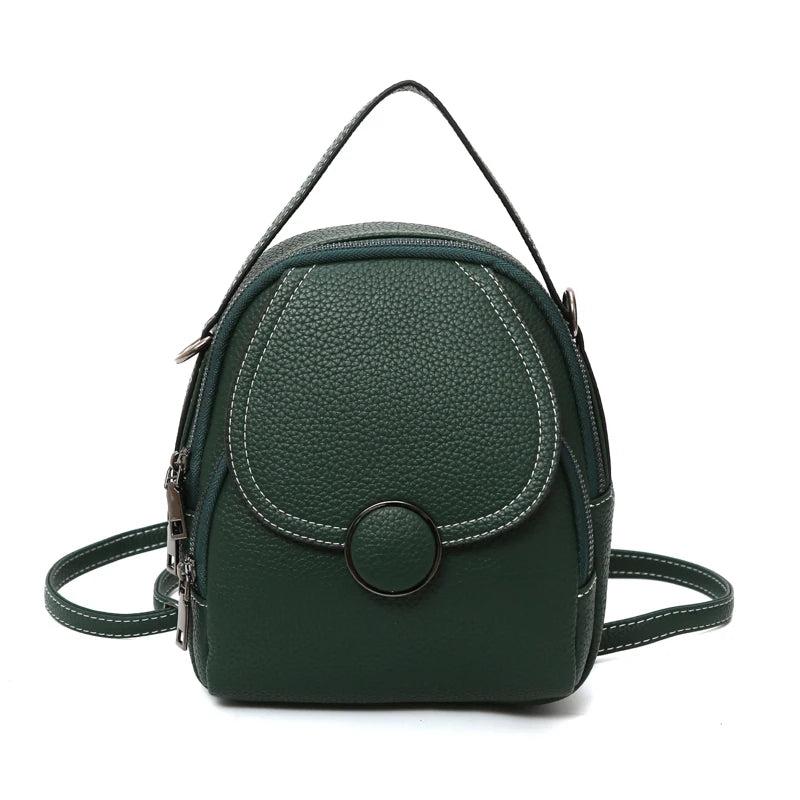 Women Leather Mini Soft Touch Backpack Multi-Function Small Shoulder Bag