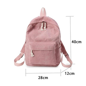 Harajuku Women Outdoor Travel Backpack Corduroy School Backpacks Teenage Girls S