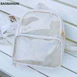Clear Summer Women Backpack Transparent Student Bags