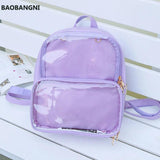 Clear Summer Women Backpack Transparent Student Bags