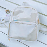 Clear Transparent Women Backpacks PVC Jelly Student Schoolbags