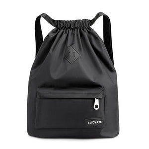 Women's Waterproof Nylon Backpack with Flower Drawstring