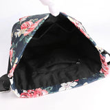 Women's Waterproof Nylon Backpack with Flower Drawstring
