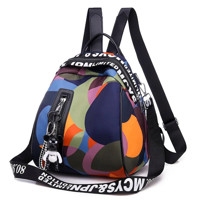 Multicolor Backpack Women Oxford Cloth Shoulder Bag School Bags