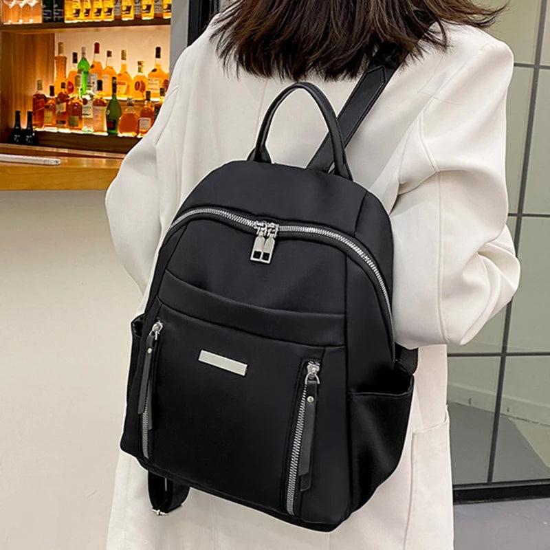 Nylon Waterproof Backpack for Teenage Girls Casual Bagpack Female Bag