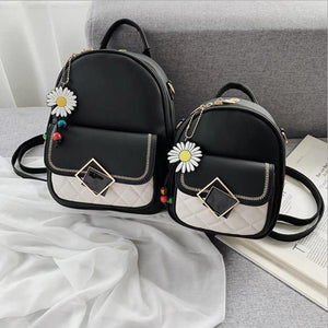 Women Solid Casual PU Leather Backpack Female Bagpack mochilas para mujer