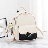 Women Solid Casual PU Leather Backpack Female Bagpack mochilas para mujer