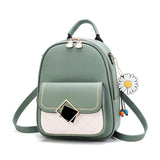 Women Solid Casual PU Leather Backpack Female Bagpack mochilas para mujer