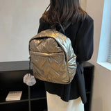 Waterproof Down Cotton School Bags for Women Student Winter Backpack