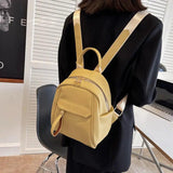 Women PU Leather Texture Backpack Student Large Capacity Rucksack