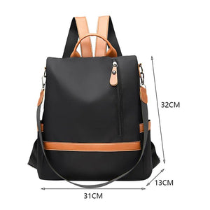 Women Nylon School Bag Multi-Layer Daypack Large Capacity Backpack