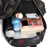 Anti-theft Backpack Graffiti Print Waterproof Travel Backpack