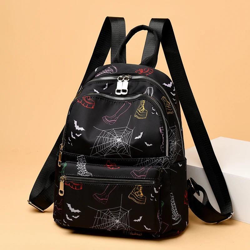 Anti-theft Backpack Graffiti Print Waterproof Travel Backpack