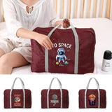 Foldable Duffle Bag Large Capacity Astronaut Print Travel Bag