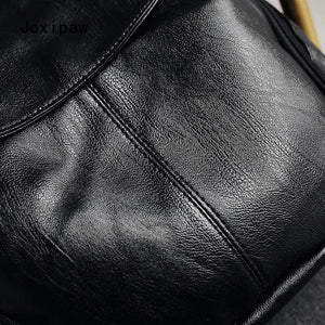 Vintage Soft PU Leather Backpack for Women Large Capacity School Backpack
