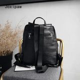 Vintage Soft PU Leather Backpack for Women Large Capacity School Backpack