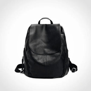 Vintage Soft PU Leather Backpack for Women Large Capacity School Backpack