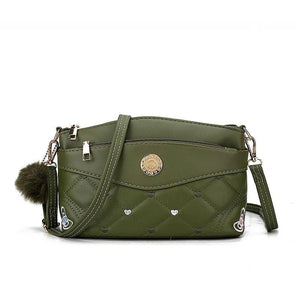 Women's Crossbody Bag Plaid Small Leather Shoulder Bag