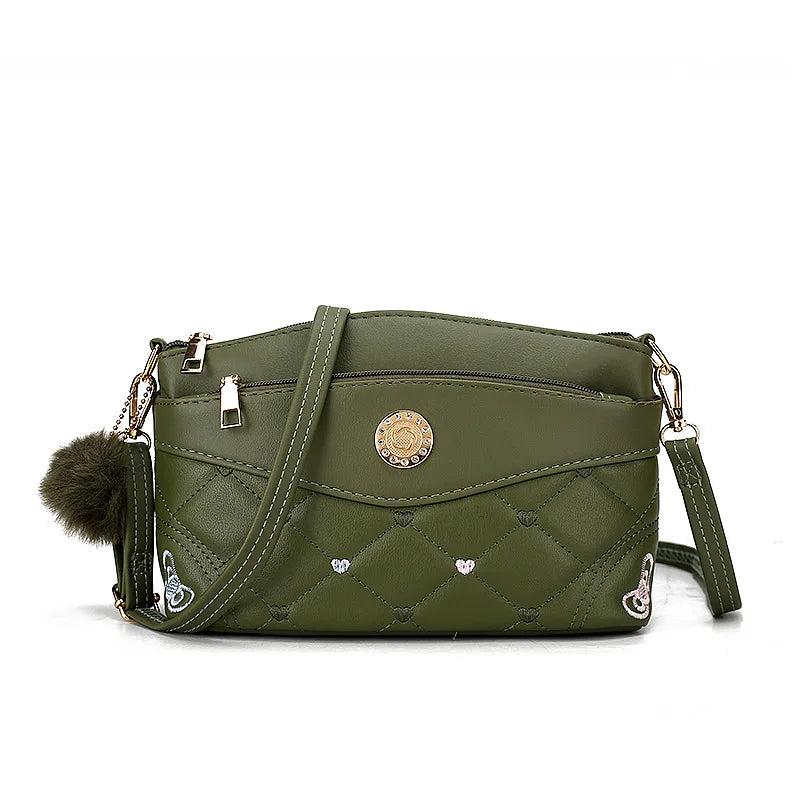 Women's Crossbody Bag Plaid Small Leather Shoulder Bag