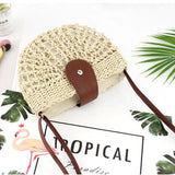 Hollow Semicircle Phone Messenger Bag Women Straw Woven Shoulder Bag