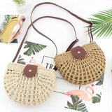 Hollow Semicircle Phone Messenger Bag Women Straw Woven Shoulder Bag