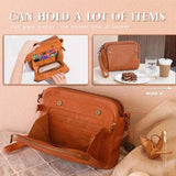 Three-Layer Leather Crossbody Shoulder Clutch Bag Women Handbag