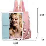 Women's Shoulder Embroidery Backpack Anti-theft Travel Bag