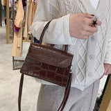 Stone Pattern Shoulder Messenger Bag High PU Leather Women Handbag