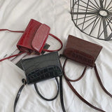 Stone Pattern Shoulder Messenger Bag High PU Leather Women Handbag