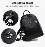 Women's PU Leather Travel Rucksack Shoulder Bag Waterproof Nylon