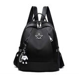 Women's PU Leather Travel Rucksack Shoulder Bag Waterproof Nylon