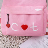 4pcs Women School Backpacks Girls Student Book Bag B