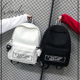 Qiaoduo Canvas Women Backpack Doll Pendant Travel Shoulder Bag Harajuku