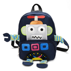 Cartoon Robot Kids School Bag Kindergarten Boys Girls Anti-lost Backpack