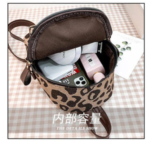 Floral Print Women Backpack Casual School Bag Small Square Winter
