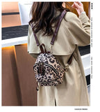 Floral Print Women Backpack Casual School Bag Small Square Winter