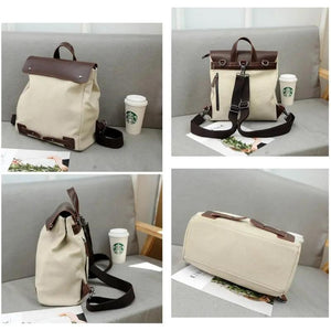 Women's Large Canvas School Shoulder Backpack for Girls