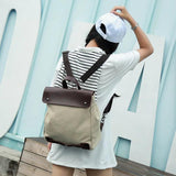 Women's Large Canvas School Shoulder Backpack for Girls