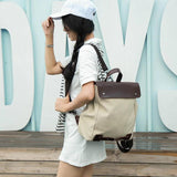 Women's Large Canvas School Shoulder Backpack for Girls