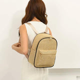 Woven Backpack Straw Women Shoulder Messenger Bag