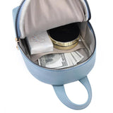 Vegan Leather Plaid Small Backpack Women Convertible Tote Daypack