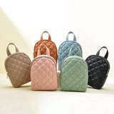 Vegan Leather Plaid Small Backpack Women Convertible Tote Daypack