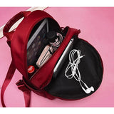 Oxford Backpacks Women Waterproof College School Bag Red