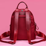 Oxford Backpacks Women Waterproof College School Bag Red