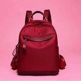 Oxford Backpacks Women Waterproof College School Bag Red