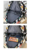 Graffiti Print School Backpack Waterproof Nylon Bag
